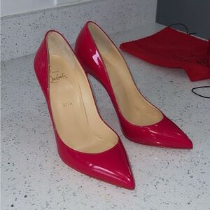 Christian Louboutin Pigalle Follies 100Patent Pink/Fuchsia Pump Size 40 Dust Bag